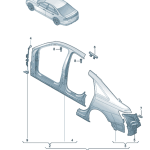 4KG810075 4KG810076 侧围板框架适用于奥迪A7L