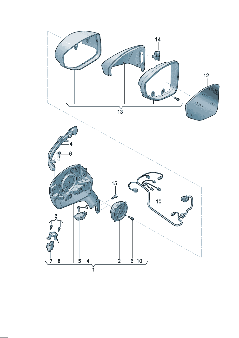 4KG857409F 4KG857410F 倒车镜适用于奥迪A7L