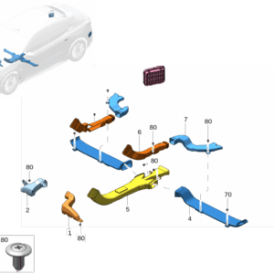 6608081195 驾驶员侧吹脚风道 左适用于极氪001