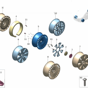8893509663 铝制轮辋 255/50R19 适用于极氪009