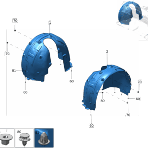 8892903237 前轮罩挡泥板 左 适用于极氪X