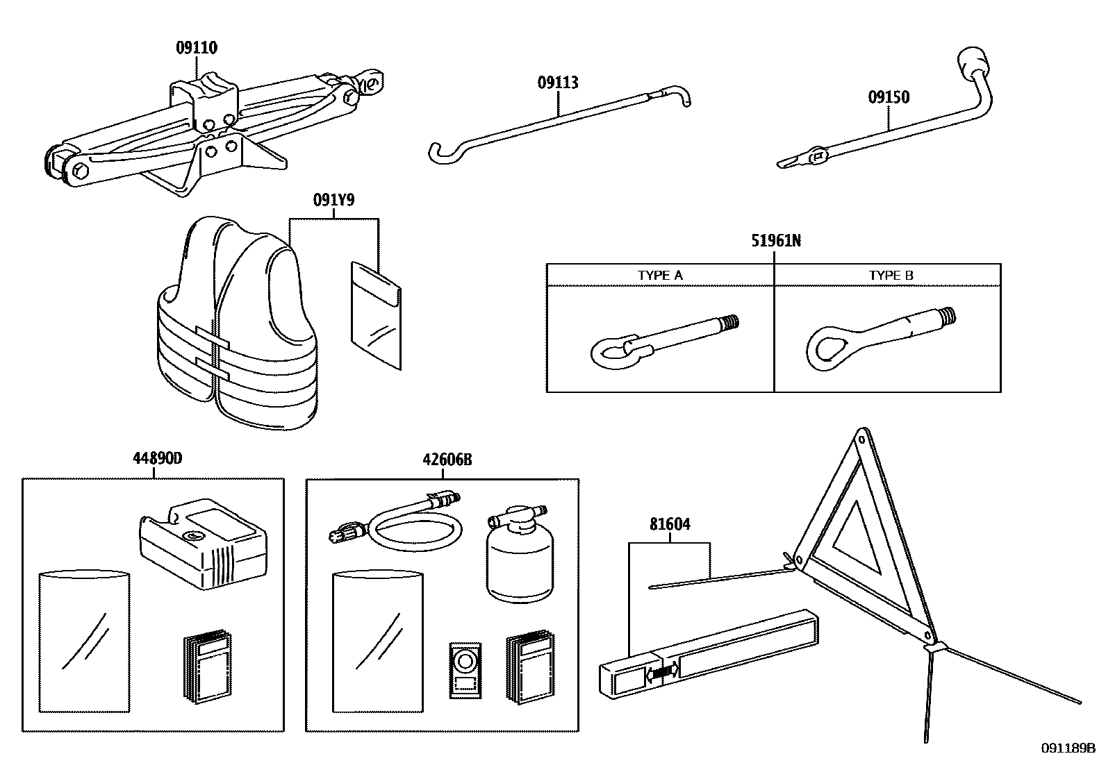 Toyota 09111-F4031 parts diagram