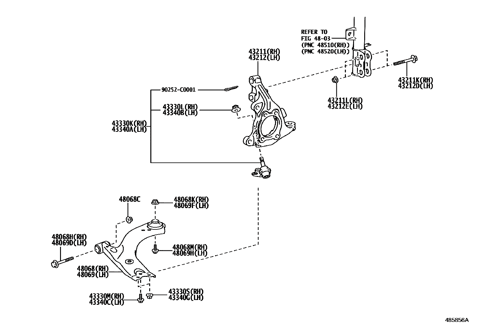 Toyota 4321103030 parts diagram
