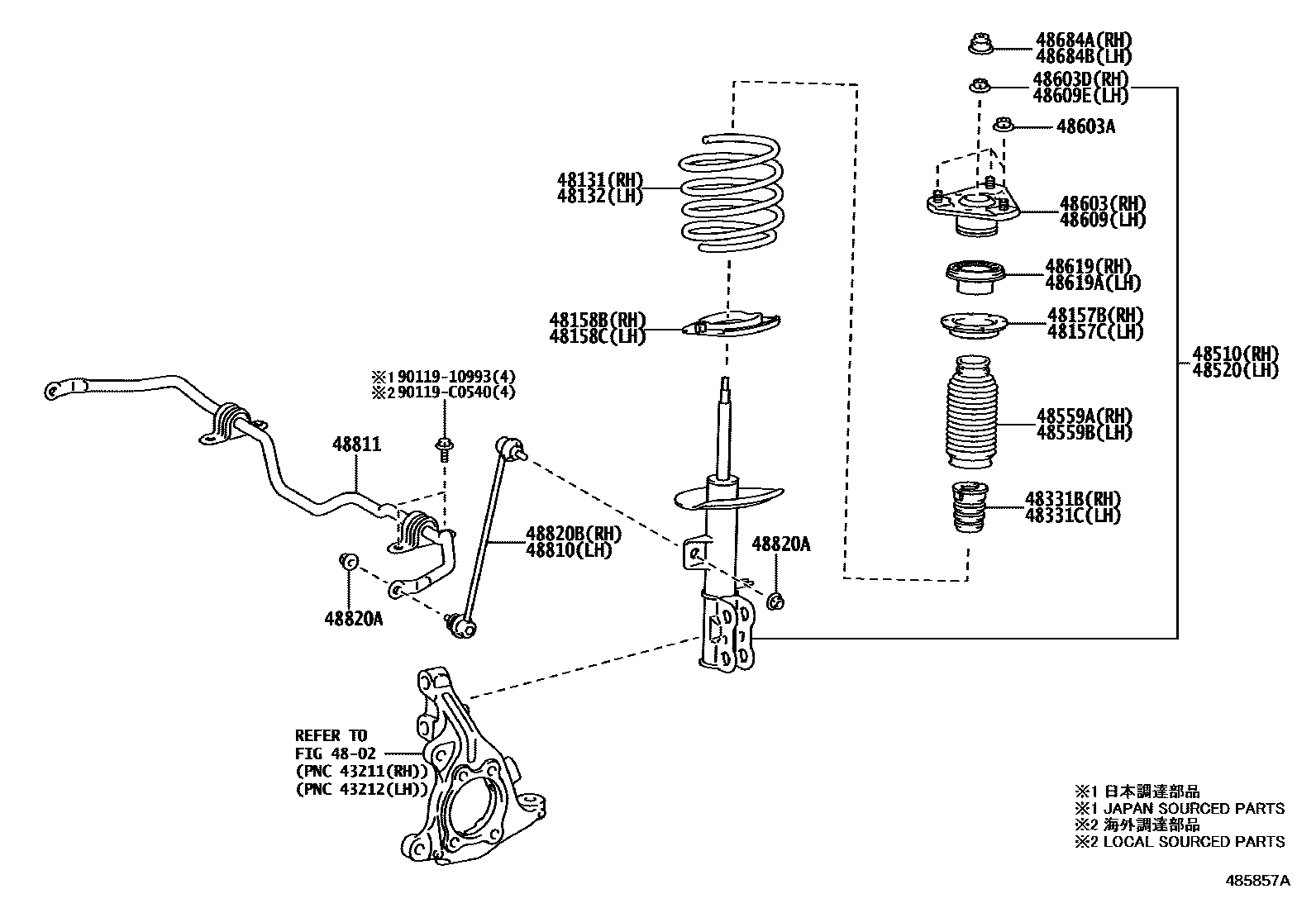 Toyota 4813103060 parts diagram