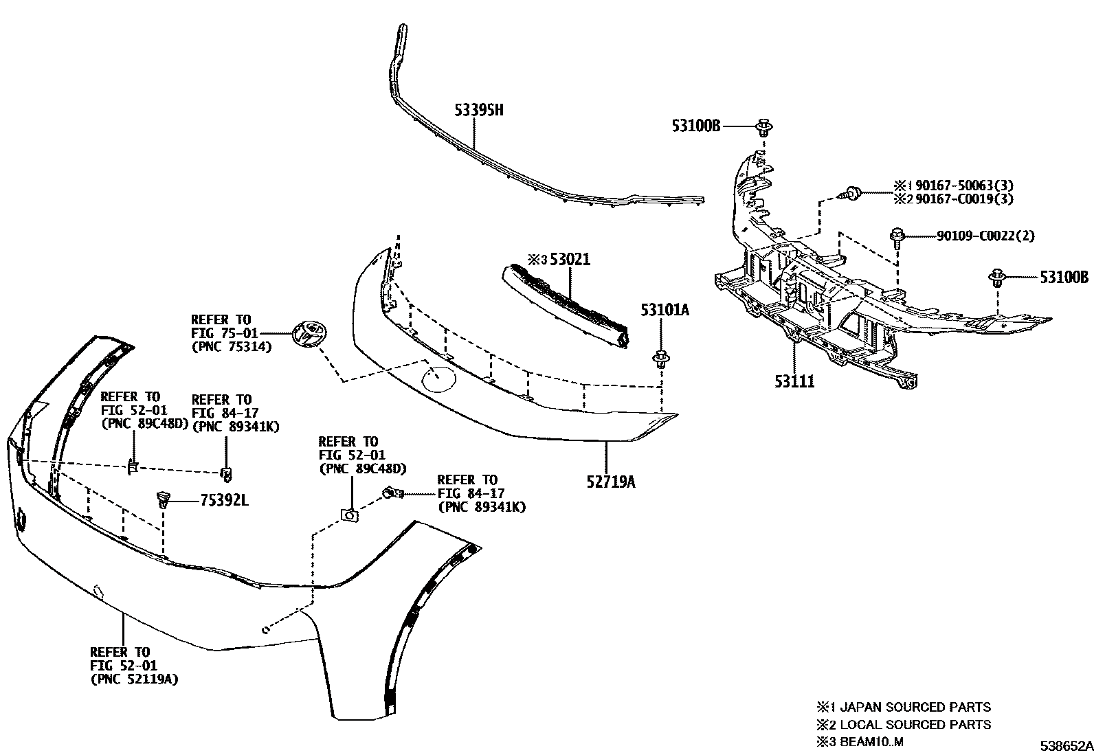 Toyota 5318103900 parts diagram