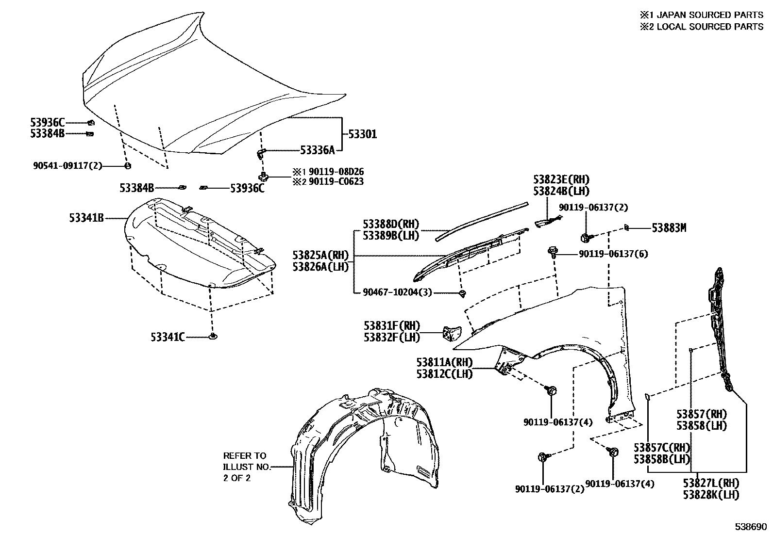 Toyota 5330103020 parts diagram