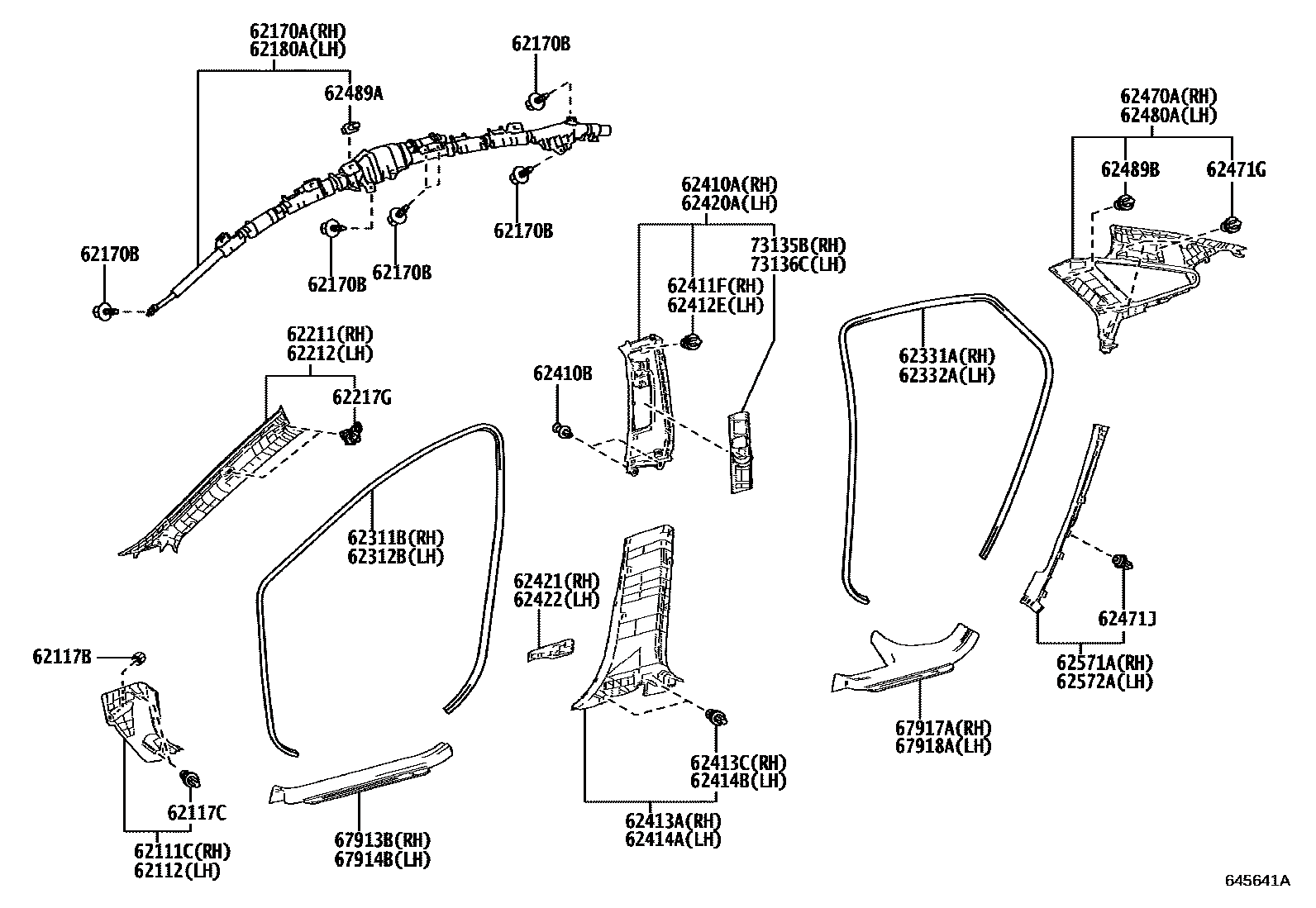 Toyota 6211103040C0 parts diagram