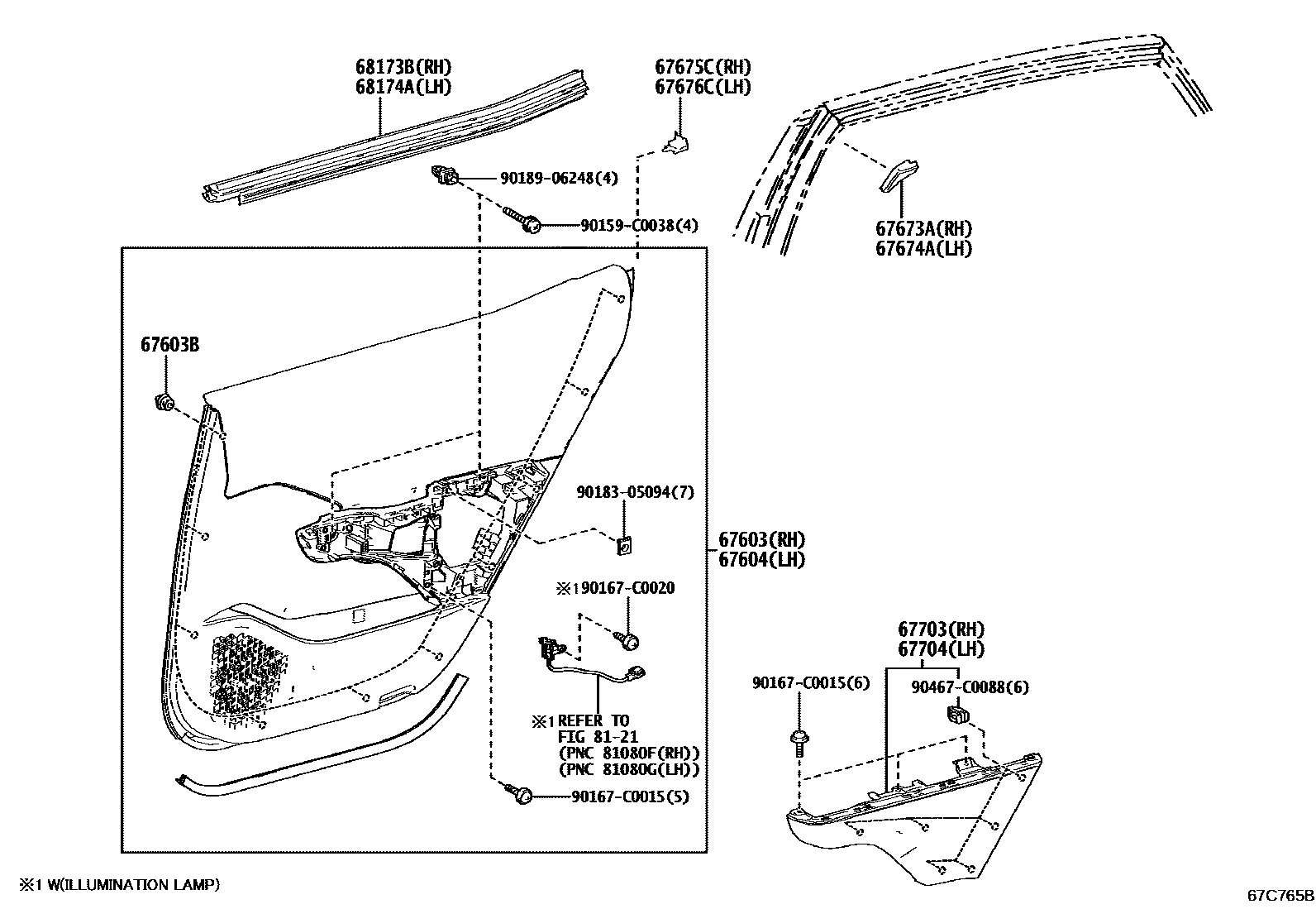 Toyota 6763003070C1 parts diagram