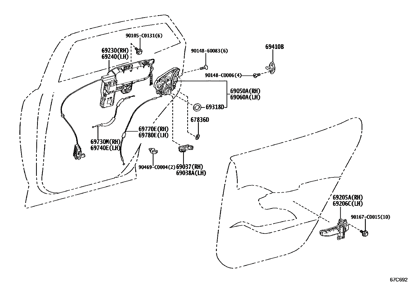 Toyota 67836-02040 parts diagram