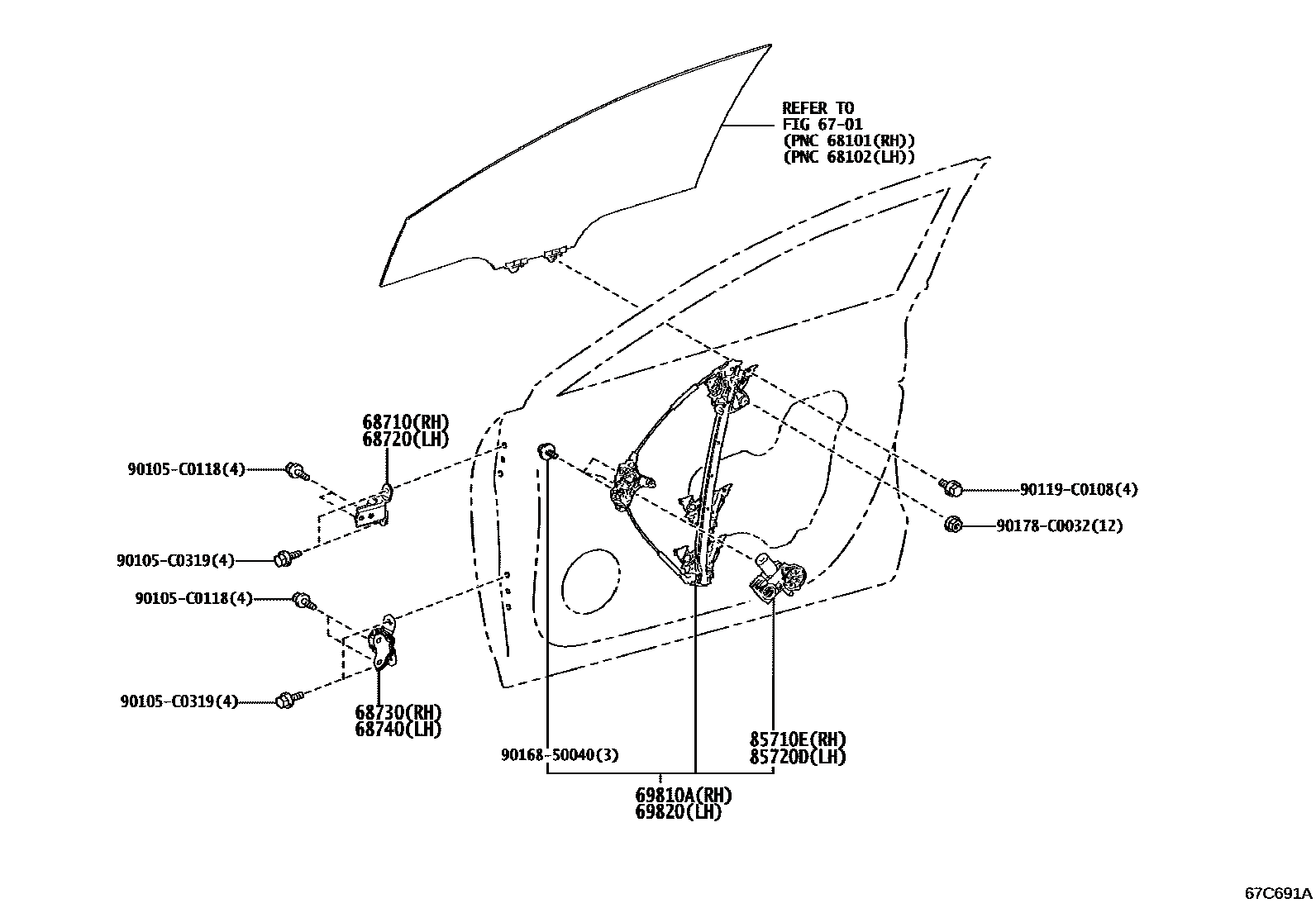 Toyota 68710-02031 parts diagram