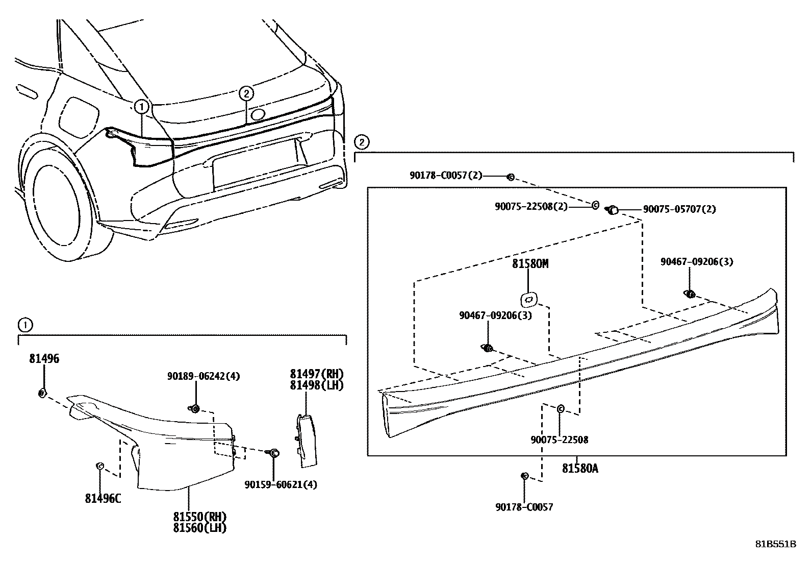 Toyota 81496-02020 parts diagram