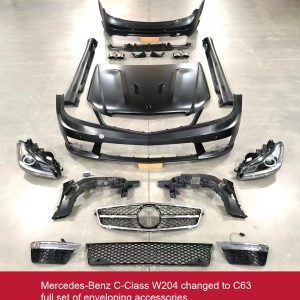 w204 前杠中网 后杠后唇尾喉 大灯机盖 侧裙