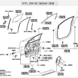 670020R160-Front Left Door for Toyota BZ4X