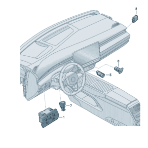11D941193AWVQ 多功能按钮用于照明和能见度 缎黑色白色 适用于大众ID7