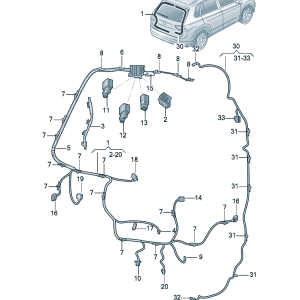 4CG971147A线束，用于|后舱盖_单个部件_适配接头导线束_滤波器适用于奥迪Q6