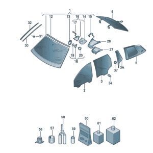 4CG 845 099 NVB Front Windshield Laminated Glass for Audi Q6