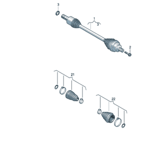 1ED501203J 摆动半轴适用于奥迪Q5e tron