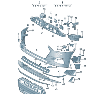 4KG807437AGRU 保险杠盖板适用于奥迪A7L