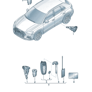 89D898374 钥匙锁芯适用于奥迪Q5e tron