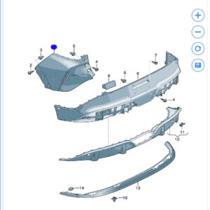 11H 807 984 A GRU  右侧后保险杠盖板适用于安徽大众与众06