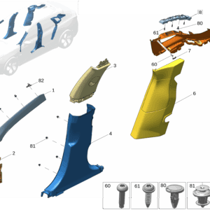 6600247640BA0 A柱上内板 右 适用于极氪001