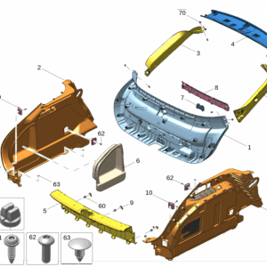 6600247677BA0 尾门下部装饰板适用于极氪001