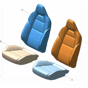 6608063090GA8 6608063095GA8 前座椅靠背面罩 左 	前座椅坐垫面罩 左适用于极氪001
