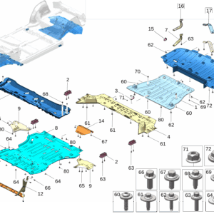 6608063120 	后地板底护板 适用于极氪009