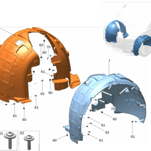 6608072659 6608072660 前轮罩挡泥板 右 前轮罩挡泥板 左适用于极氪009