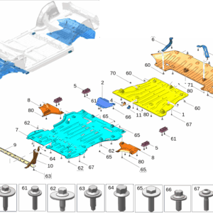 6608144598 	后地板底护板 适用于极氪001