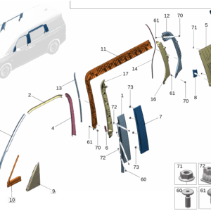 8892139563 8891071602 前B柱装饰板 左 前B柱装饰板 右适用于极氪009