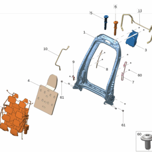6600197663 前座椅靠背骨架 右  适用于极氪009