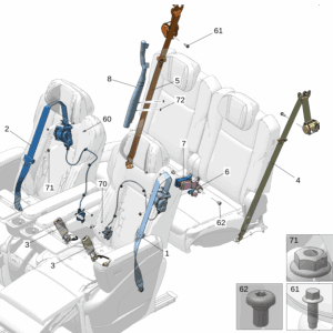 6608081219LA2 第二排座椅安全带 左 适用于极氪009