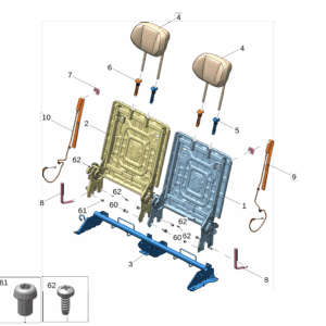8889691169 后座椅靠背骨架 左适用于极氪009