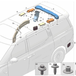 8890571128 顶棚侧通风管后段 左 适用于极氪009