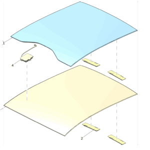 8893082532 	固定式全景天窗玻璃 适用于极氪7x