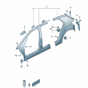 10D809405 内部侧围板适用于大众ID3
