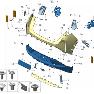 8892908733 后保险杠侧支架 左 适用于极氪X