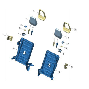 8893251817 	第二排座椅靠背骨架 左 适用于极氪X
