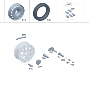 A22240022009040 卡扣式轮毂盖 前轴和后轴 适用于奔驰EQA 260
