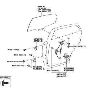 Toyota 68750-0P011 parts diagram
